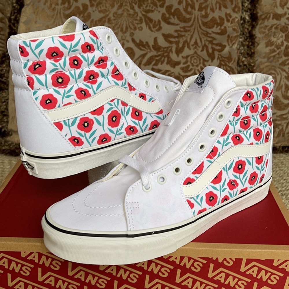 Vans Sk8-Hi Flowers True White WMNS - Picture 1 of 16